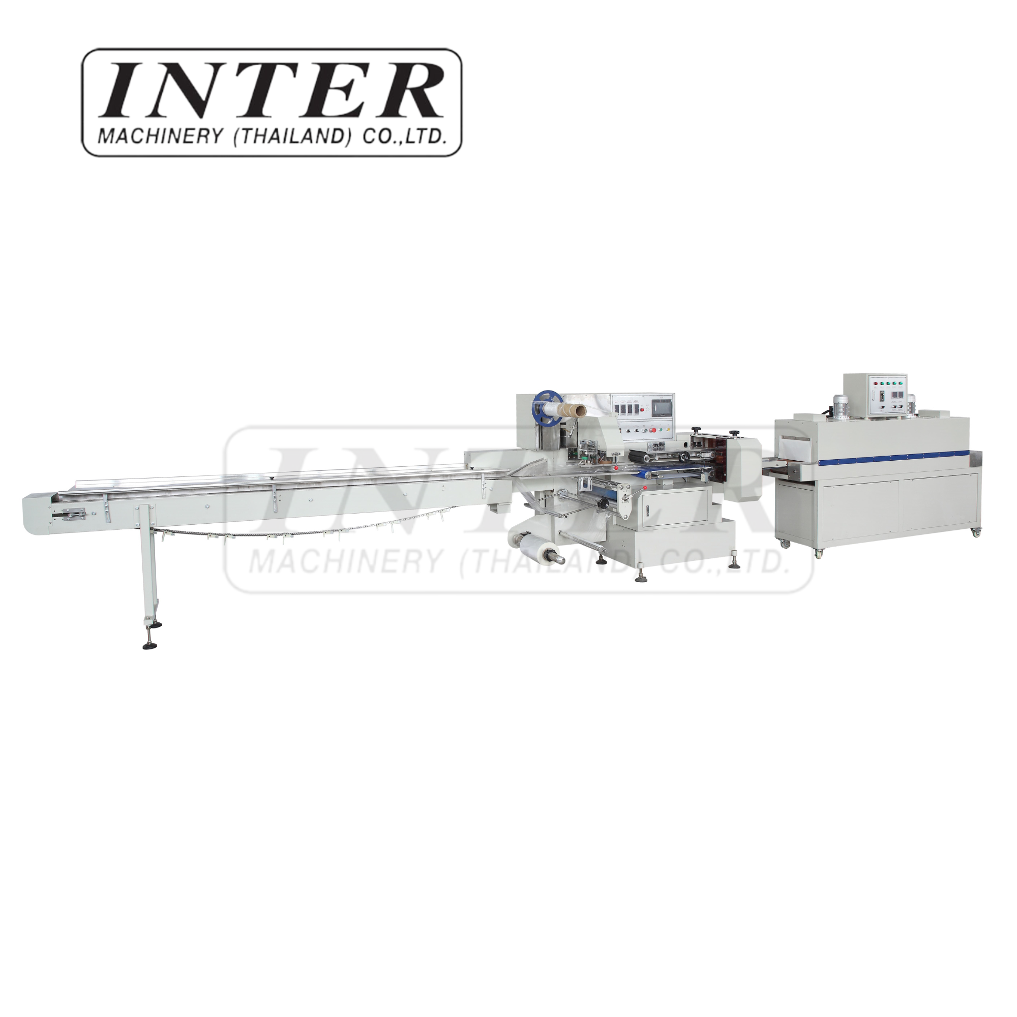 เครื่องแพ็คหดแบบควบคุมด้วยเซอร์โวความเร็วสูง รุ่น ZWG-450X พร้อมเครื่องอบฟิลม์หด รุ่น G-2000