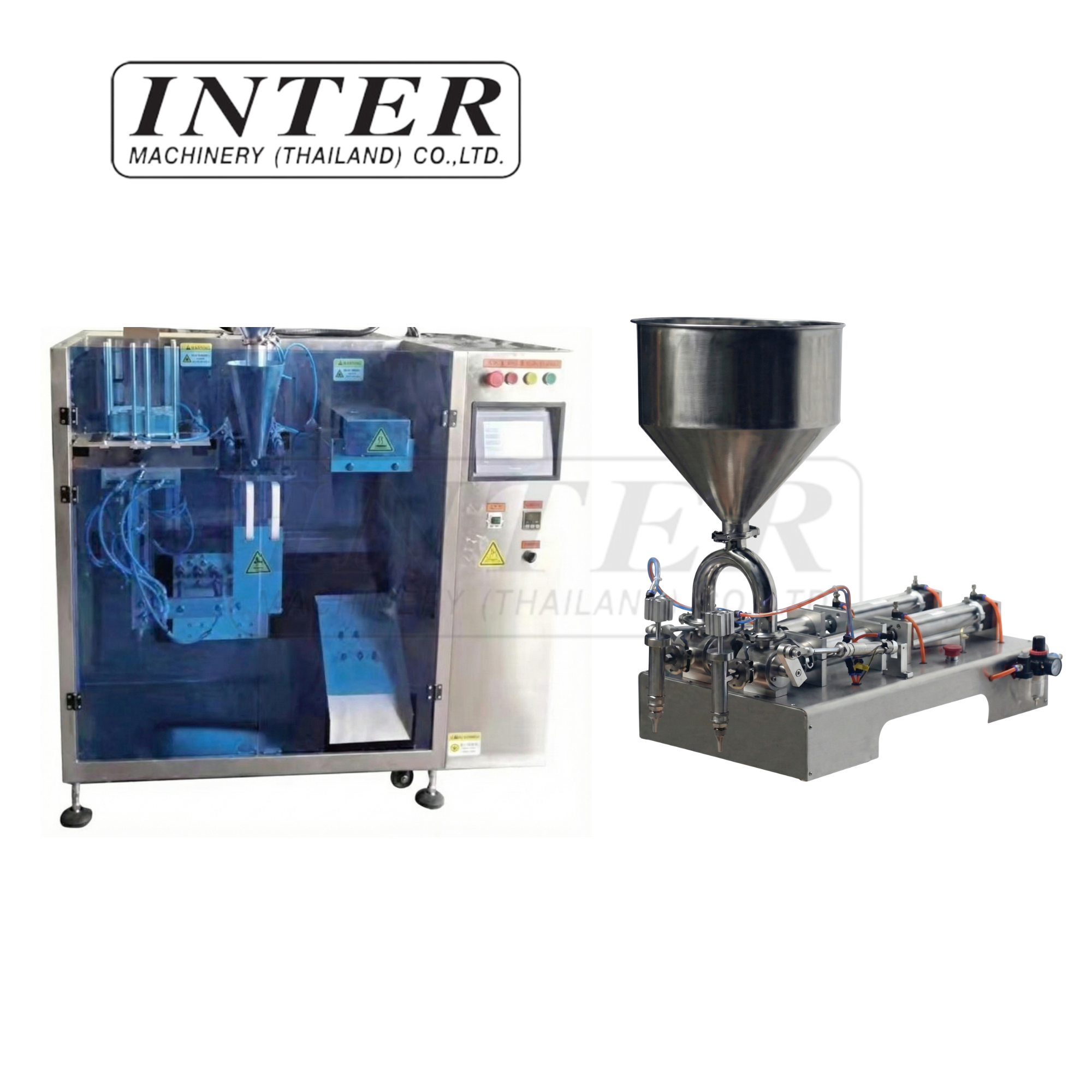 เครื่องบรรจุลงซอง รุ่น LS-200 + เครื่องบรรจุของเหลว 2 หัว รุ่น G2WGD