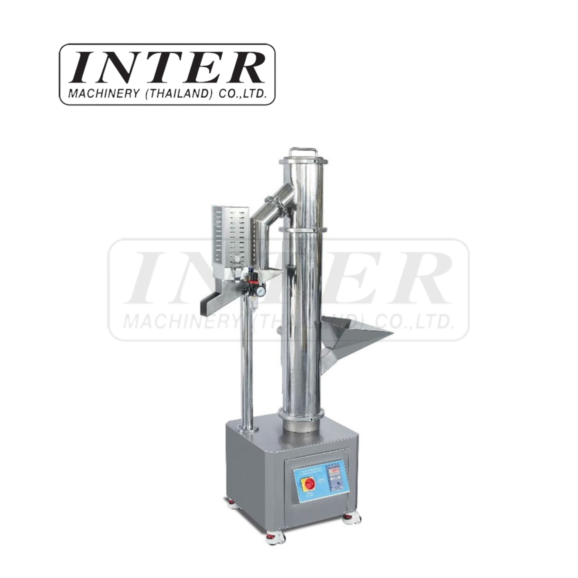 เครื่องขัดแคปซูลแบบลำเลียงขึ้น พร้อมระบบคัดแยก รุ่น JFP-150A