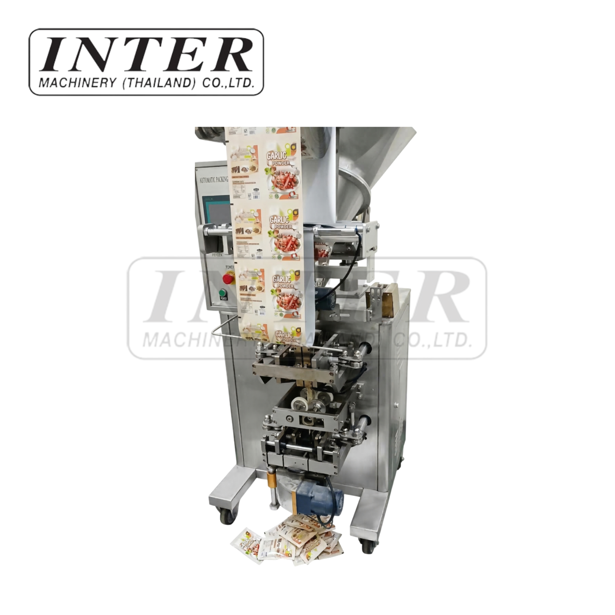 เครื่องบรรจุแนวตั้ง รุ่น HXL-K100 ซีล 4 ด้าน ( บรรจุผง )