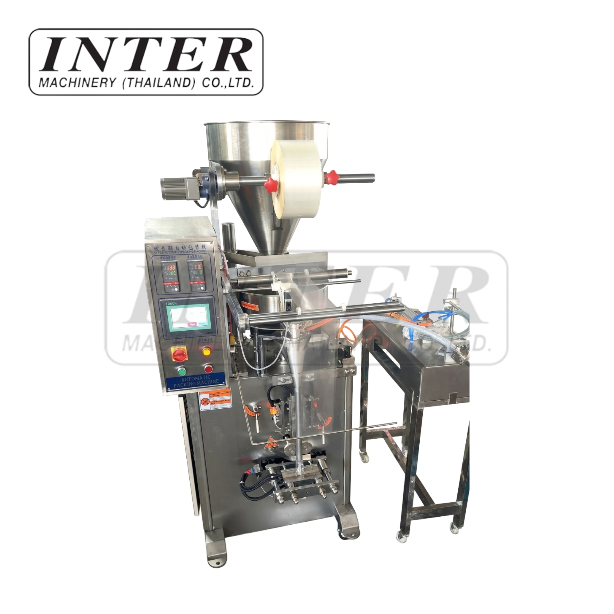 เครื่องบรรจุแนวตั้ง รุ่น QJ-260 ซีลกลาง พร้อมเครื่องบรรจุของเหลว รุ่น G1WY